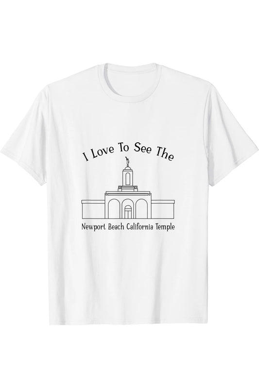 Newport Beach California Temple T-Shirt - Happy Style (English) US