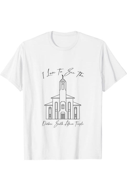 Durban South Africa Temple T-Shirt - Calligraphy Style (English) US