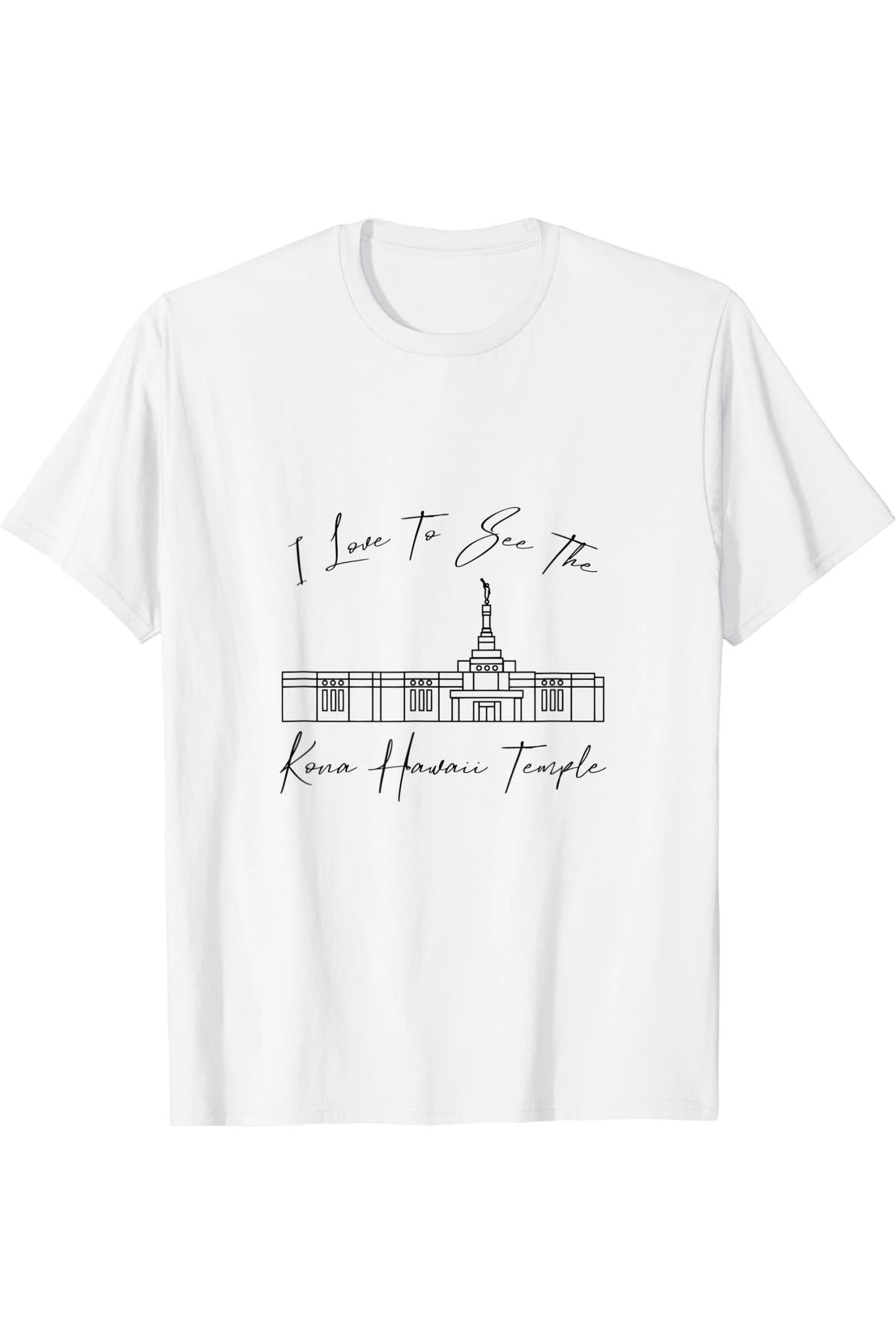 Kona Hawaii Temple T-Shirt - Calligraphy Style (English) US