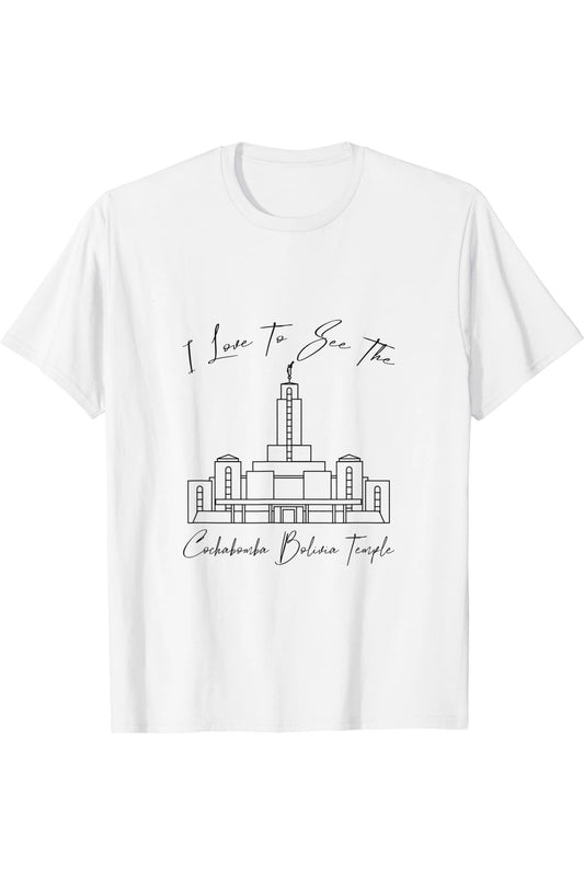 Cochabamba Bolivia Temple T-Shirt - Calligraphy Style (English) US