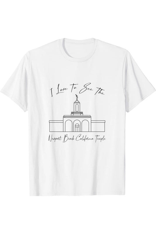 Newport Beach California Temple T-Shirt - Calligraphy Style (English) US
