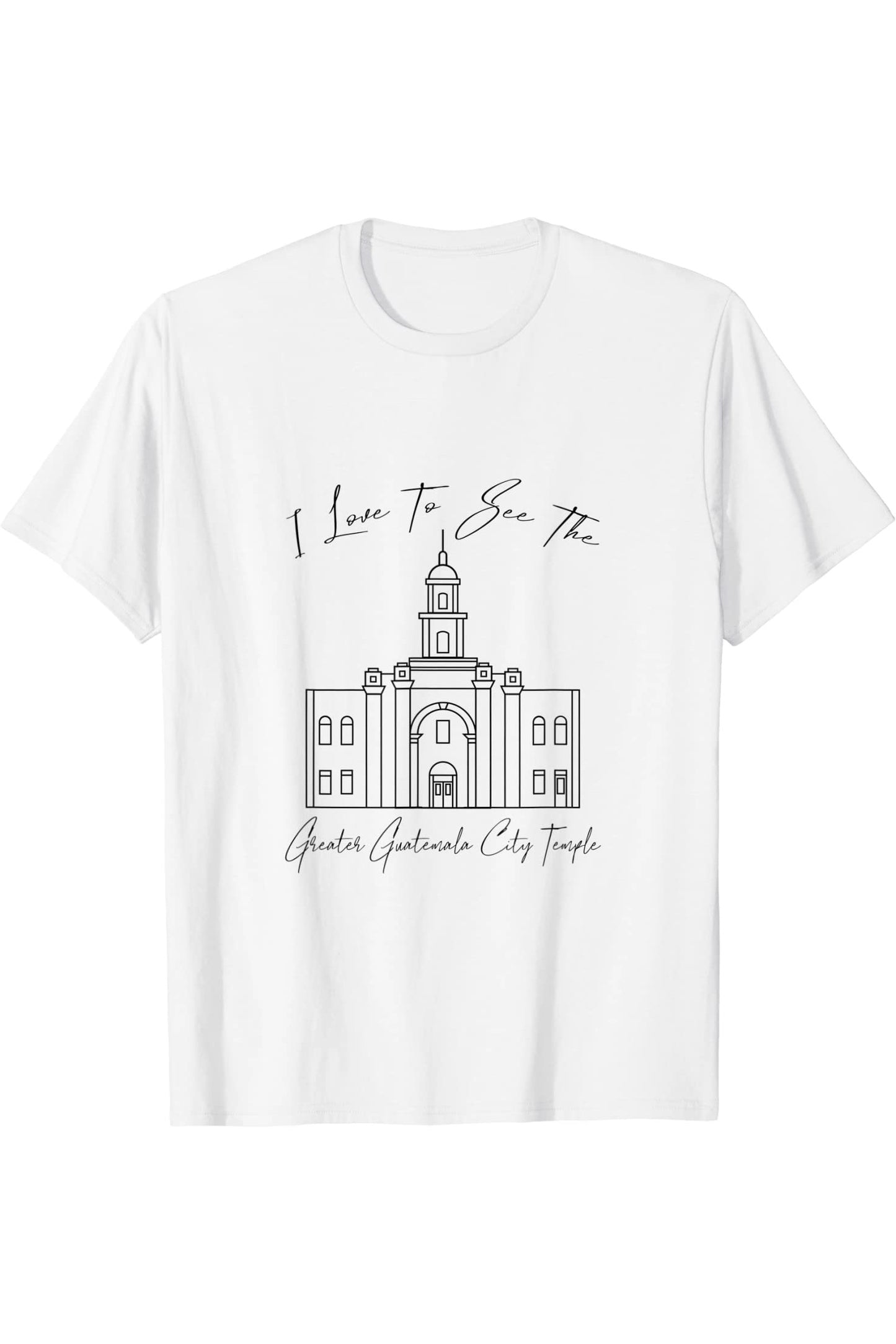 Greater Guatemala City Guatemala Temple T-Shirt - Calligraphy Style (English) US
