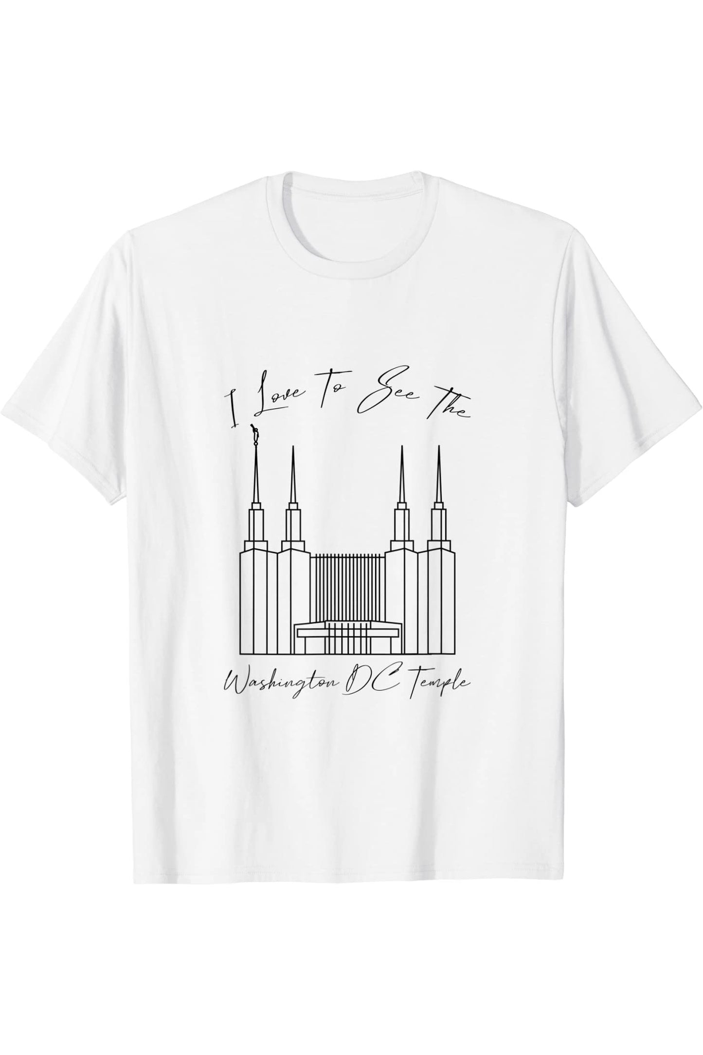 Washington DC Temple T-Shirt - Calligraphy Style (English) US