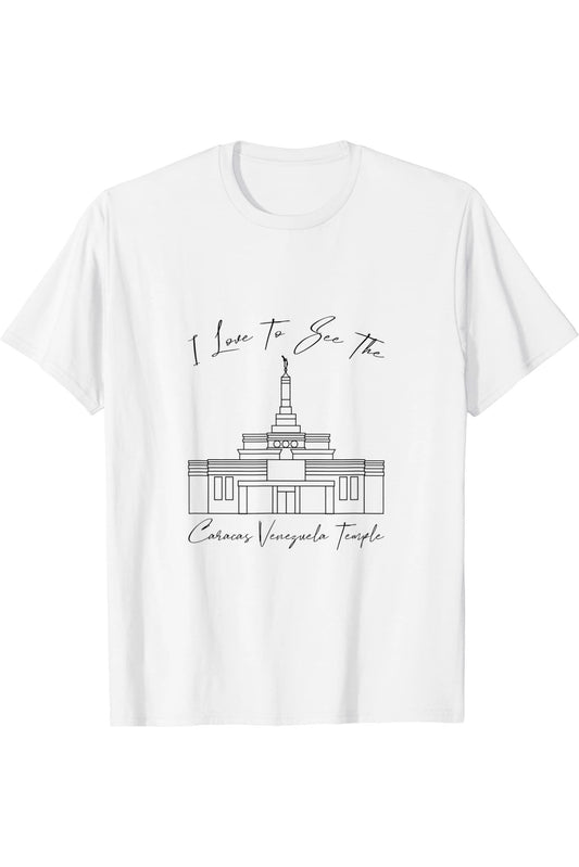 Caracas Venezuela Temple T-Shirt - Calligraphy Style (English) US