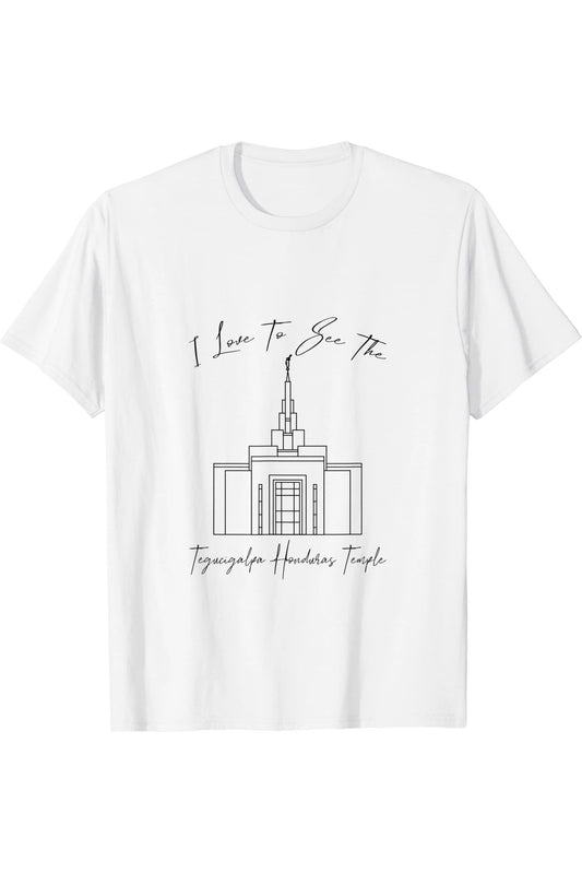 Tegucigalpa Honduras Temple T-Shirt - Calligraphy Style (English) US