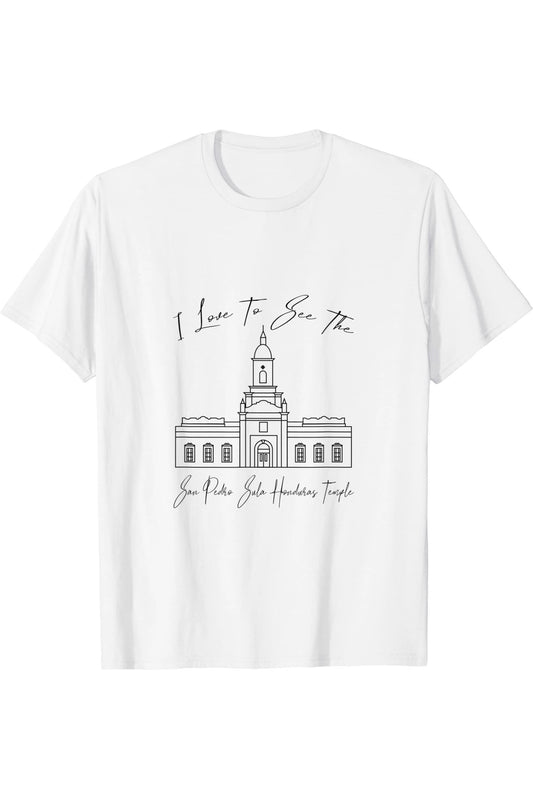 San Pedro Sula Honduras Temple T-Shirt - Calligraphy Style (English) US