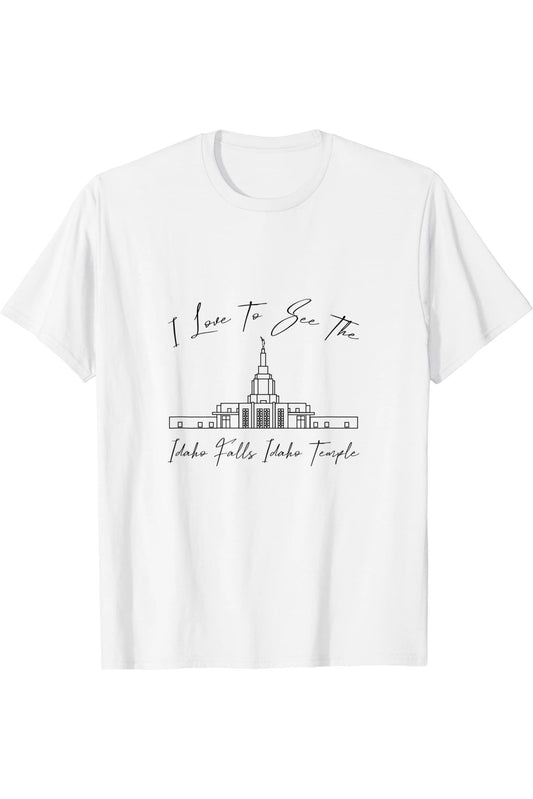 Idaho Falls Idaho Temple T-Shirt - Calligraphy Style (English) US
