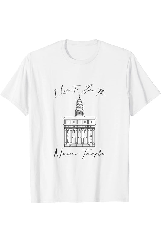 Nauvoo Illinois Temple T-Shirt - Calligraphy Style (English) US