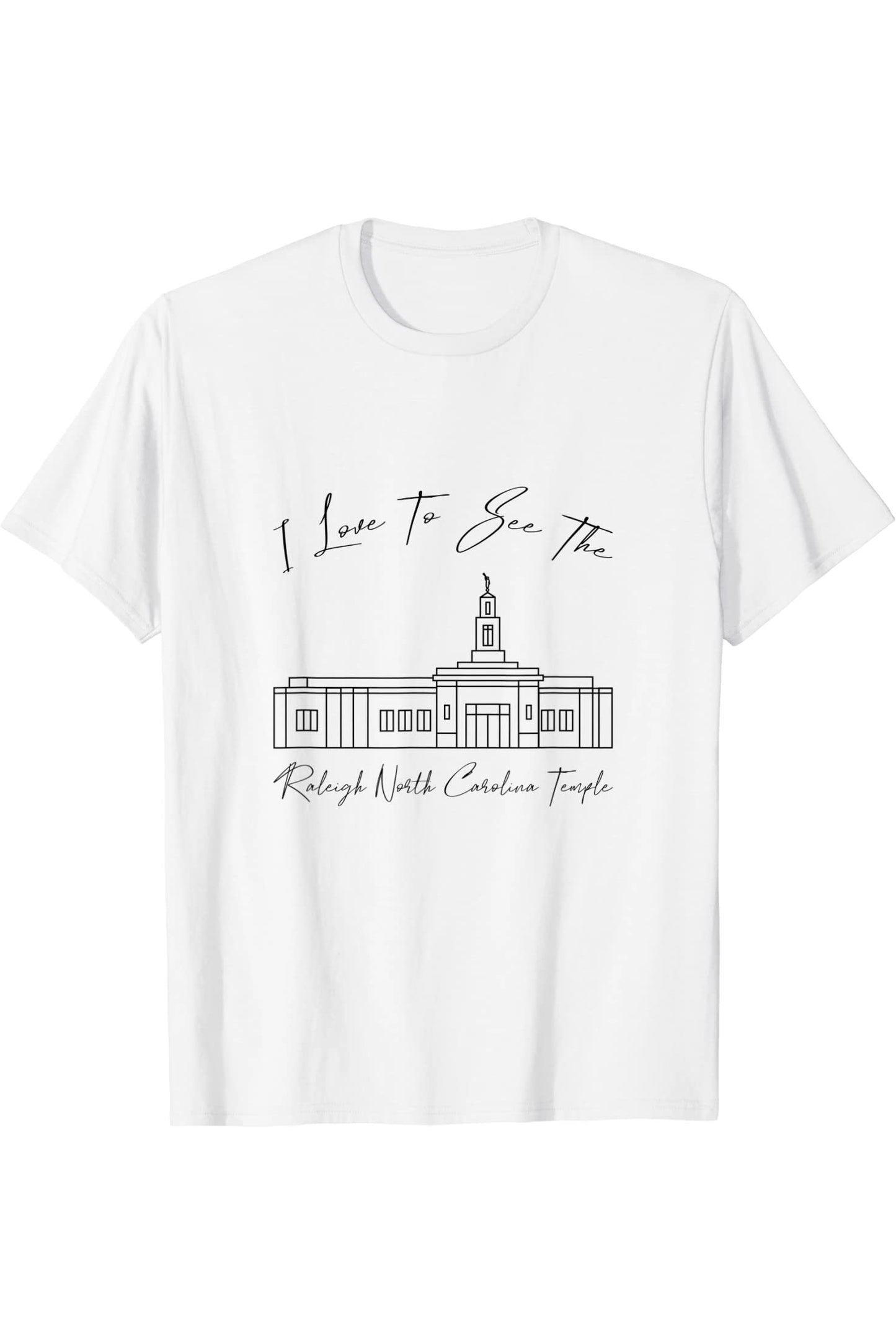 Raleigh North Carolina Temple T-Shirt - Calligraphy Style (English) US