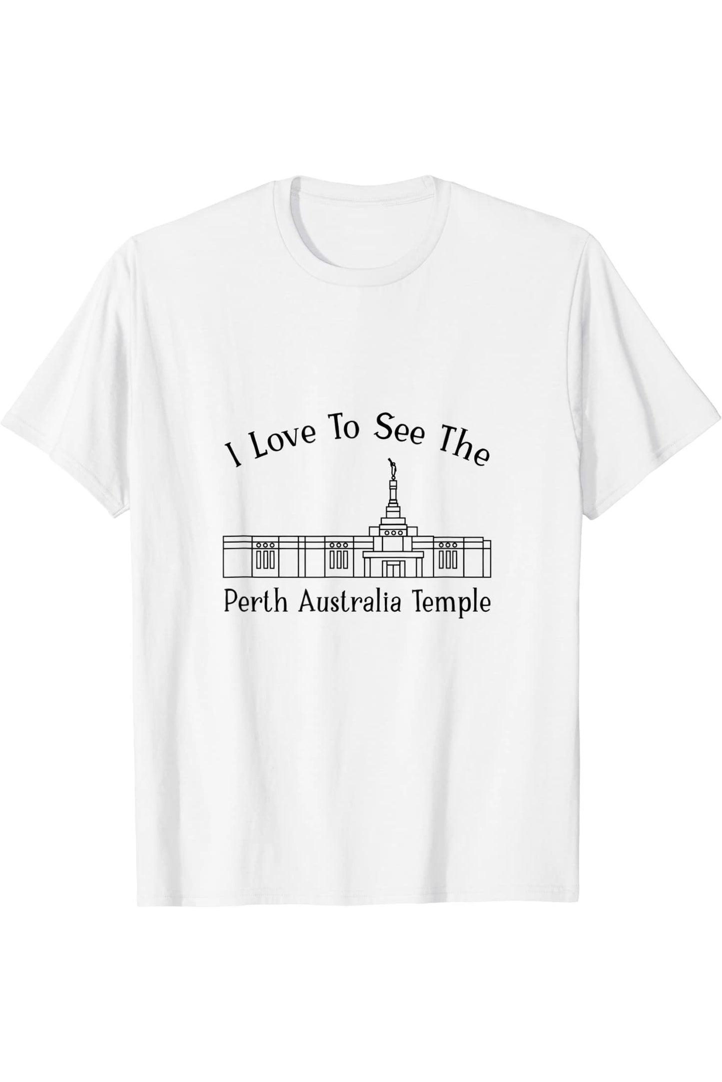 Perth Australia Temple T-Shirt - Happy Style (English) US