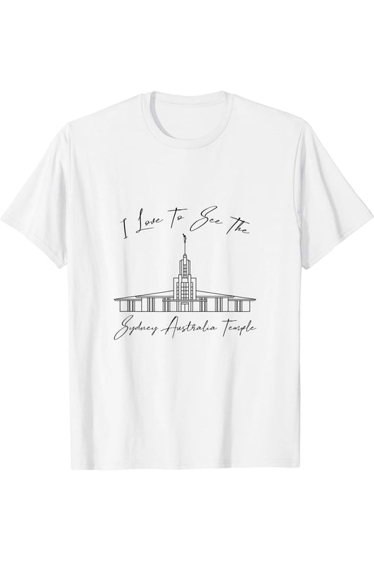 Sydney Australia Temple T-Shirt - Calligraphy Style (English) US