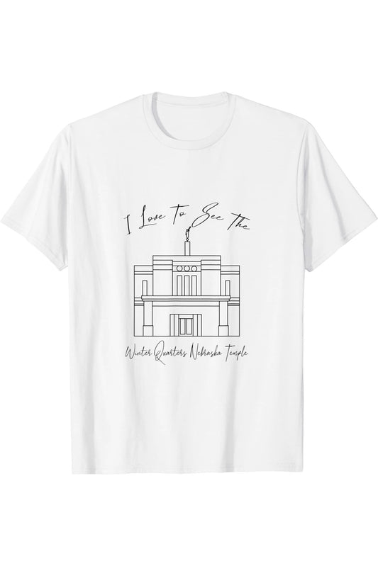 Winter Quarters Nebraska Temple T-Shirt - Calligraphy Style (English) US