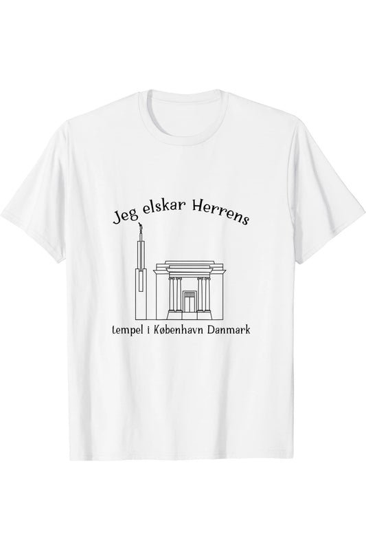 Copenaghen Danimarca Temple, amo vedere il mio tempio (danese) T-Shirt
