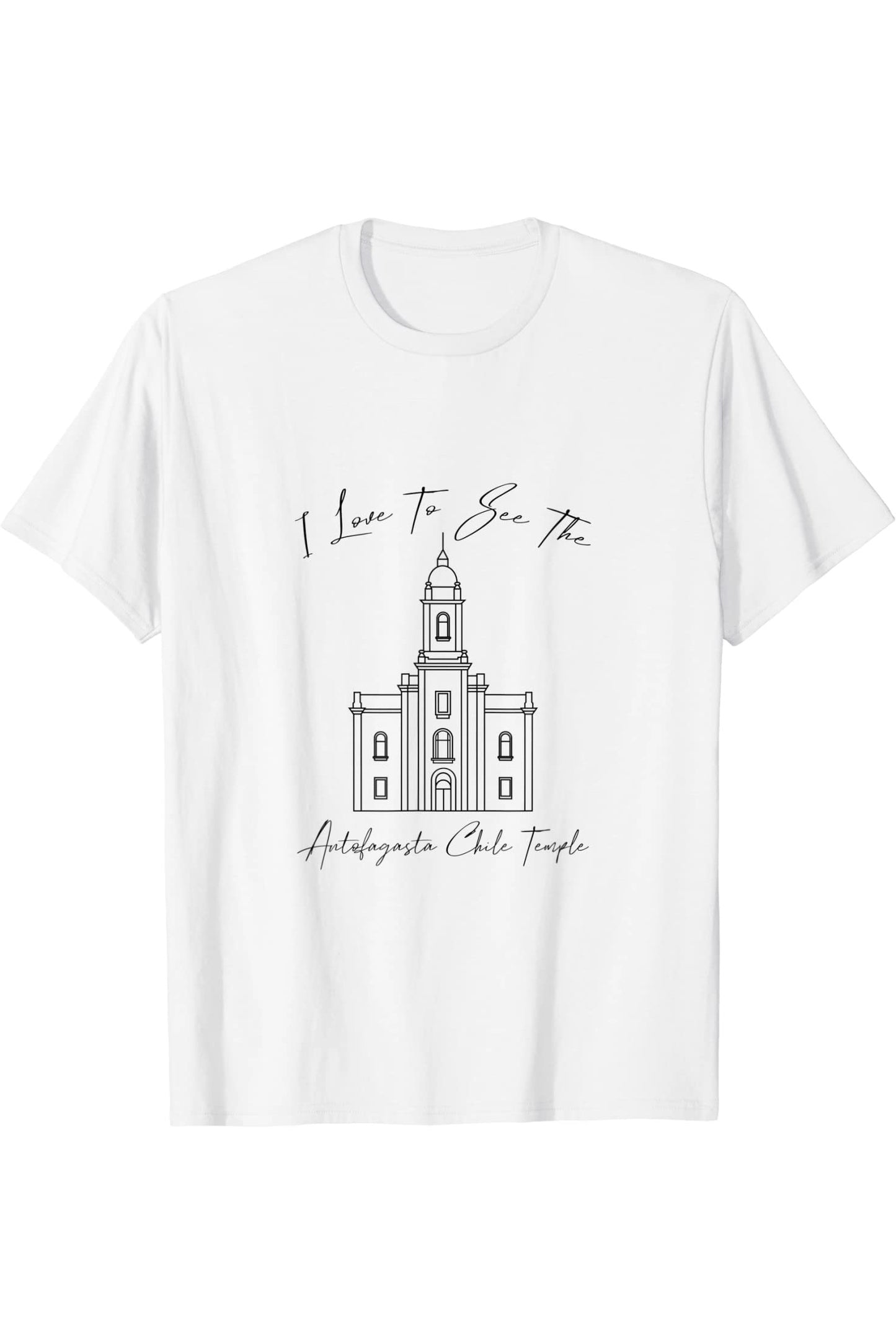 Antofagasta Chile Temple T-Shirt - Calligraphy Style (English) US