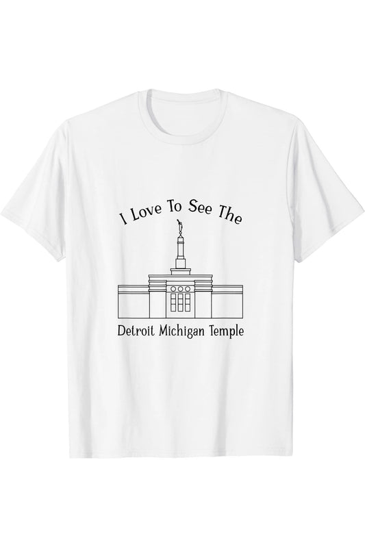 Detroit Michigan Temple T-Shirt - Happy Style (English) US