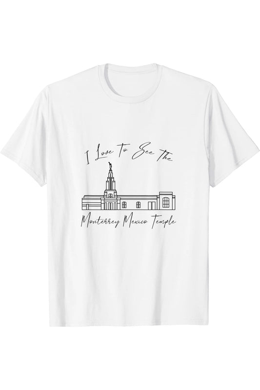 Monterrey Mexico Temple T-Shirt - Calligraphy Style (English) US