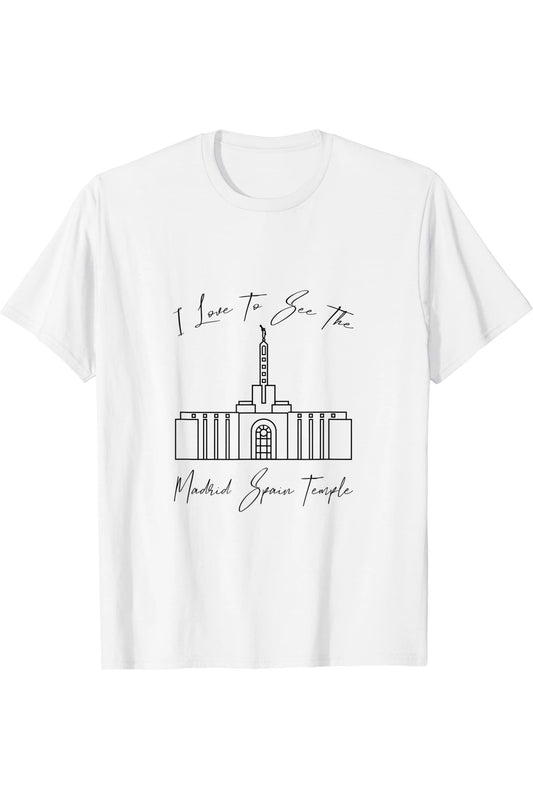 Madrid Spagna Tempio, mi piace vedere il mio tempio, calligrafia T-Shirt