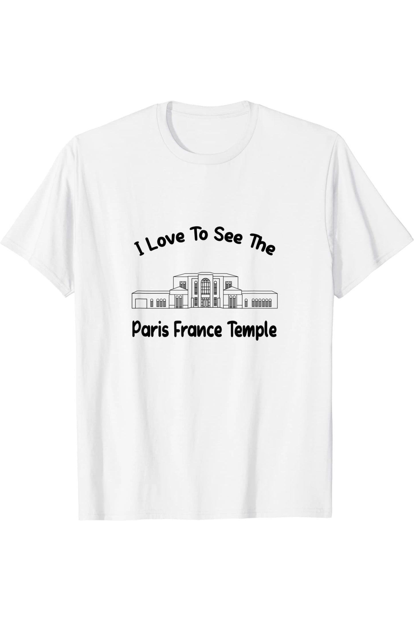 Paris France Temple T-Shirt - Primary Style (English) US