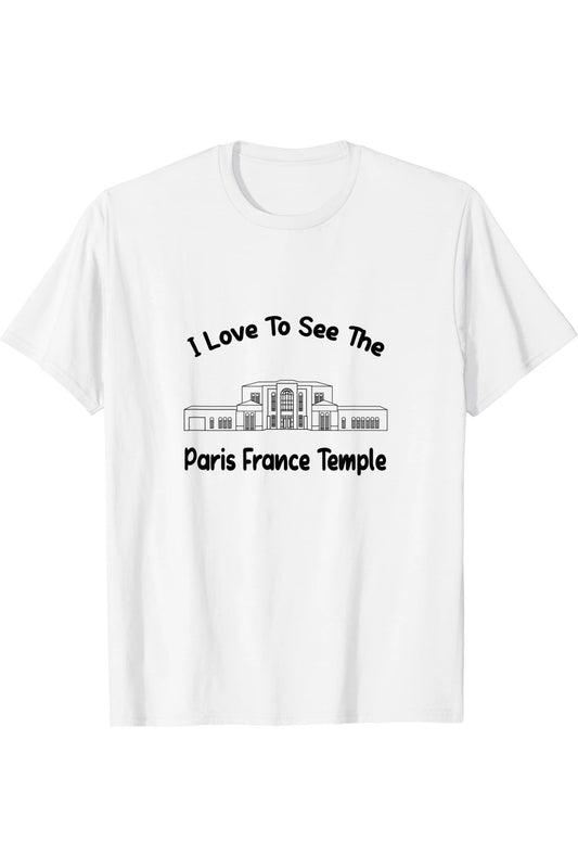 Paris France Temple T-Shirt - Primary Style (English) US