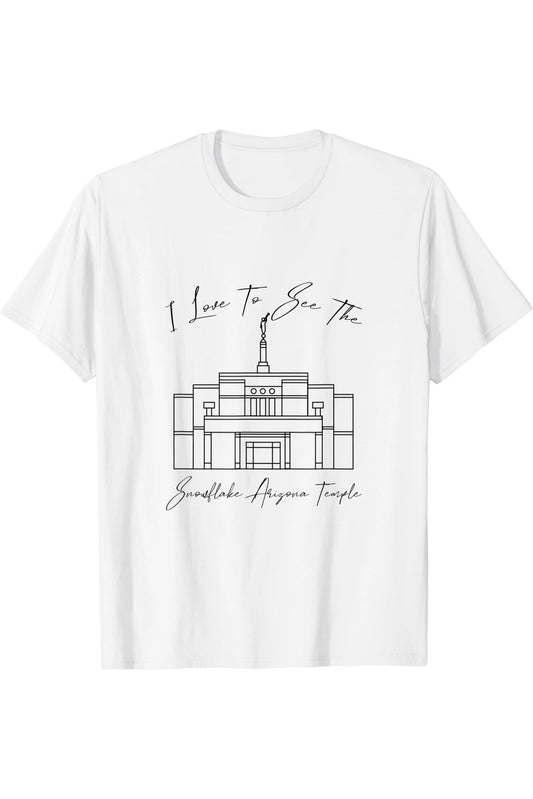 Snowflake Arizona Temple T-Shirt - Calligraphy Style (English) US