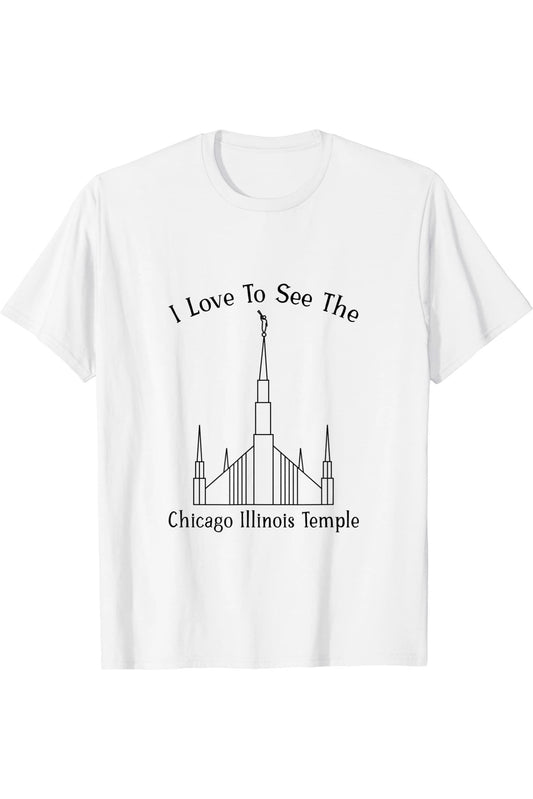 Chicago Illinois Temple T-Shirt - Happy Style (English) US