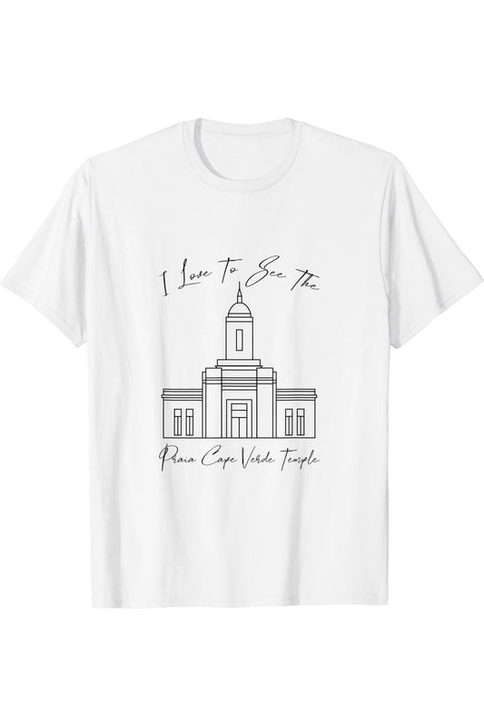 Praia Cape Verde Temple T-Shirt - Calligraphy Style (English) US