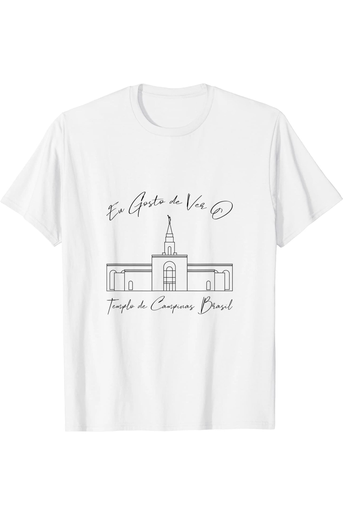 Campinas Brazil Temple T-Shirt - Calligraphy Style (Portuguese) US
