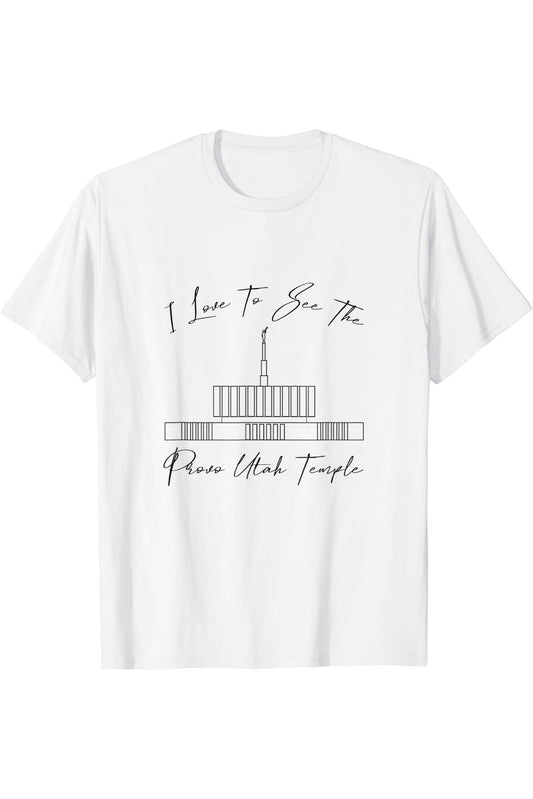 Provo Utah Temple T-Shirt - Calligraphy Style (English) US