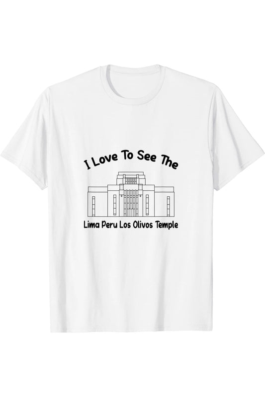 Lima Peru Los Olivos Temple T-Shirt - Primary Style (English) US