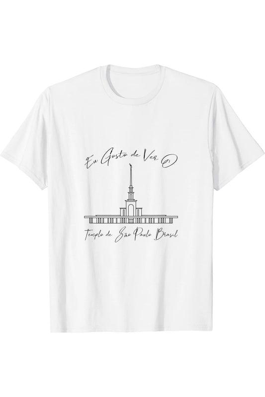 Sao Paulo Brazil Temple T-Shirt - Calligraphy Style (Portuguese) US