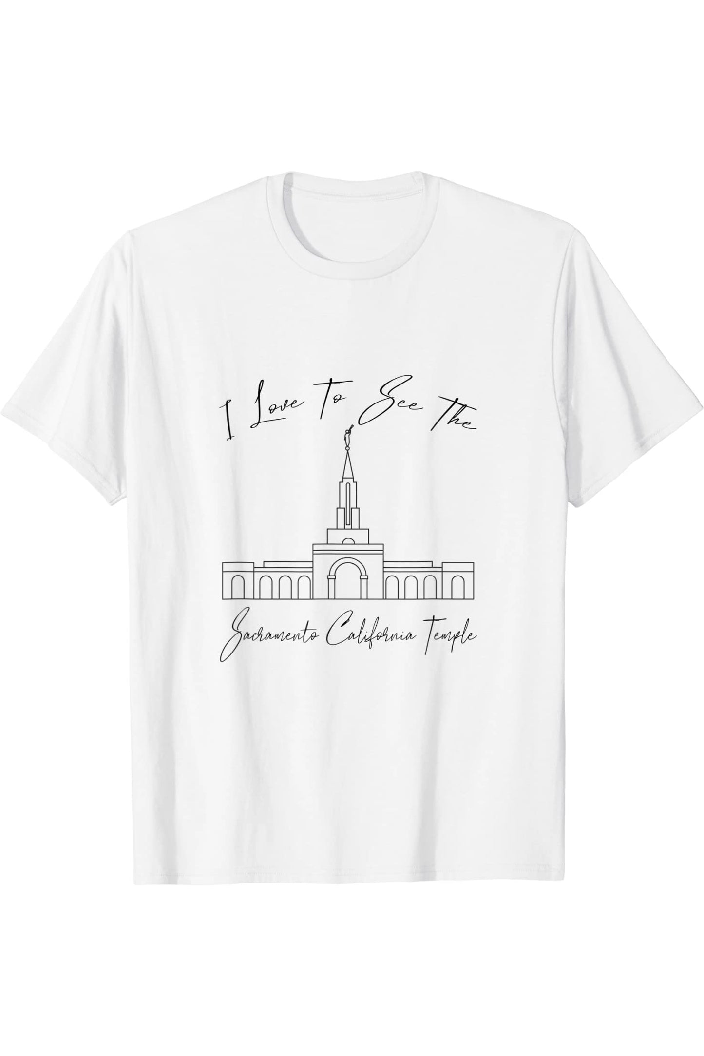 Templo de Sacramento CA, me encanta ver mi templo, caligrafía T-Shirt
