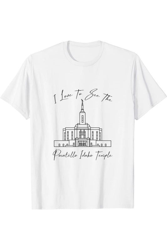 Pocatello Idaho Temple T-Shirt - Calligraphy Style (English) US
