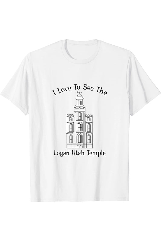 Logan Utah Temple T-Shirt - Happy Style (English) US