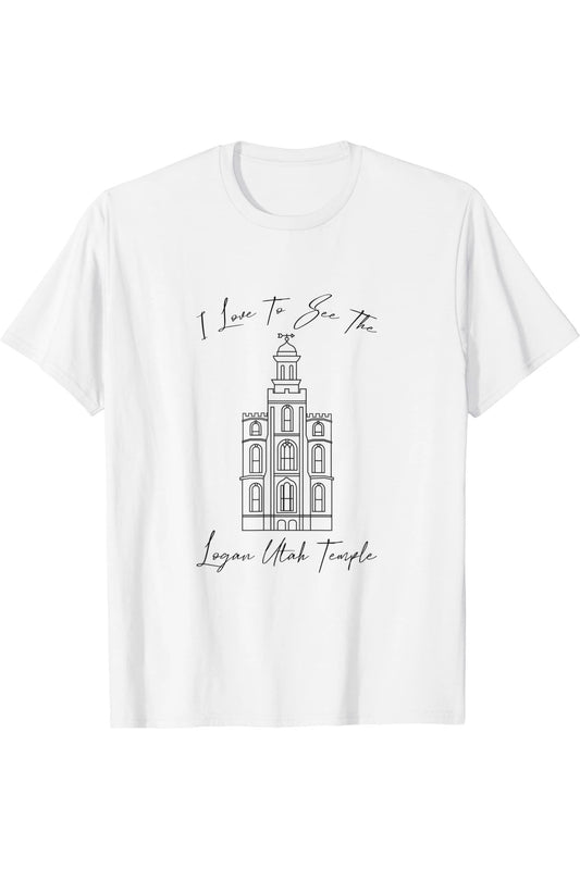 Logan Utah Temple, I love to see my temple, calligraphy T-Shirt