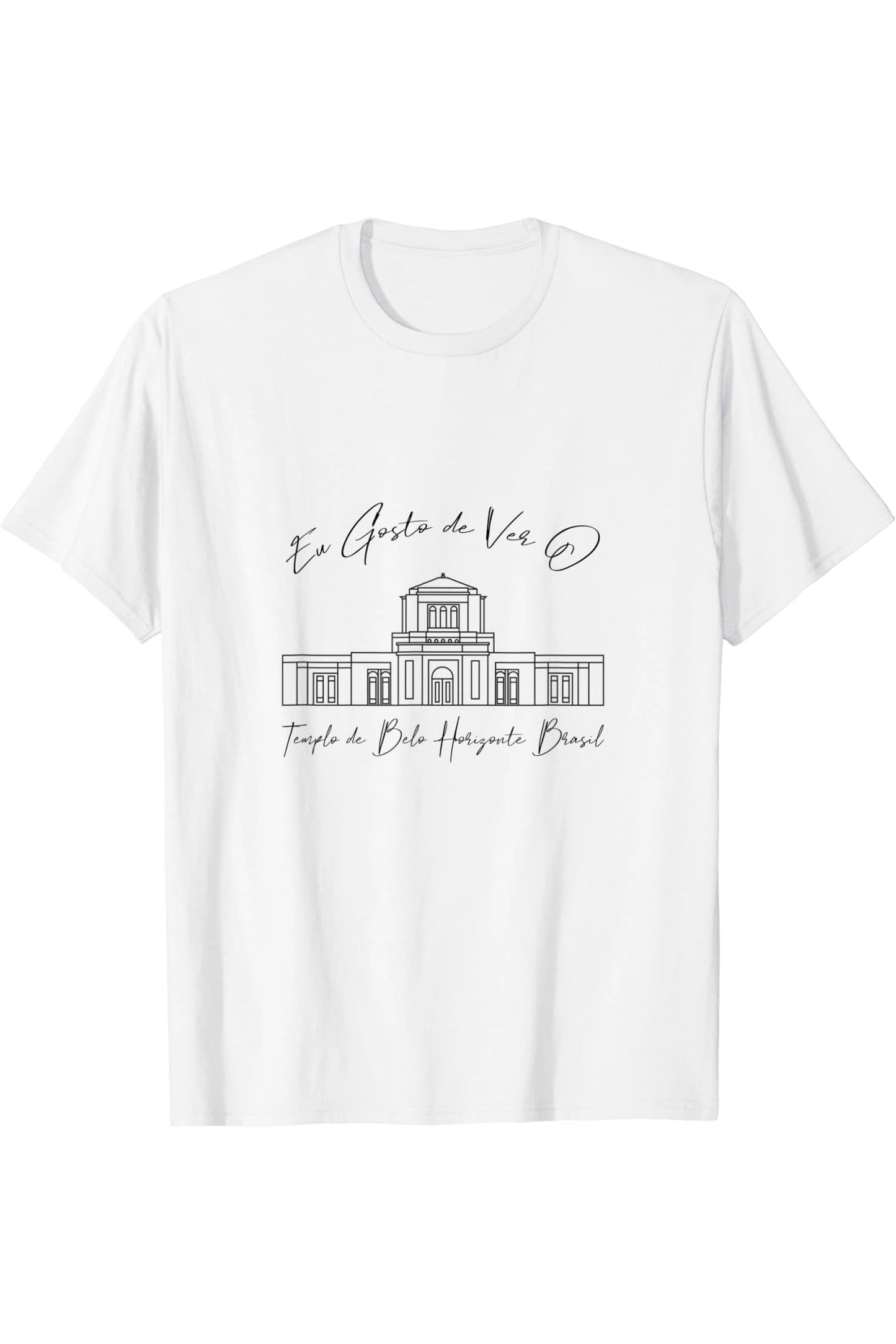 Belo Horizonte Brazil Temple T-Shirt - Calligraphy Style (Portuguese) US