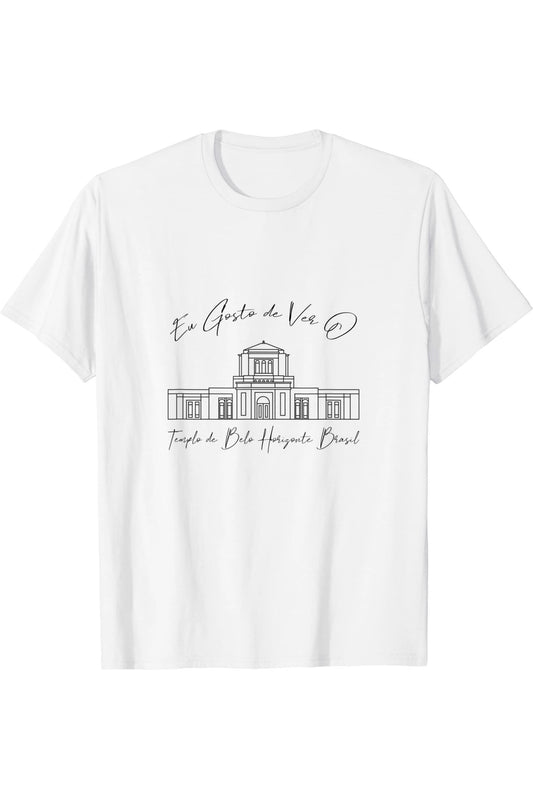 Belo Horizonte Brazil Temple T-Shirt - Calligraphy Style (Portuguese) US