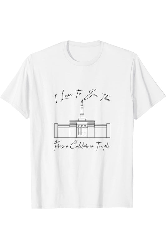 Fresno California Temple T-Shirt - Calligraphy Style (English) US