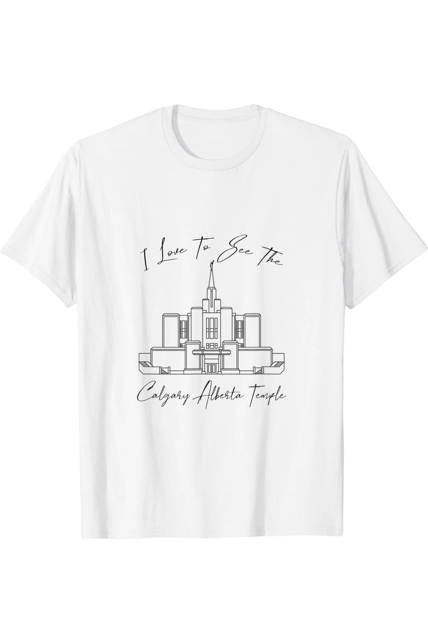 Calgary Alberta Temple T-Shirt - Calligraphy Style (English) US