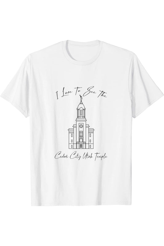 Cedar City Utah Temple T-Shirt - Calligraphy Style (English) US