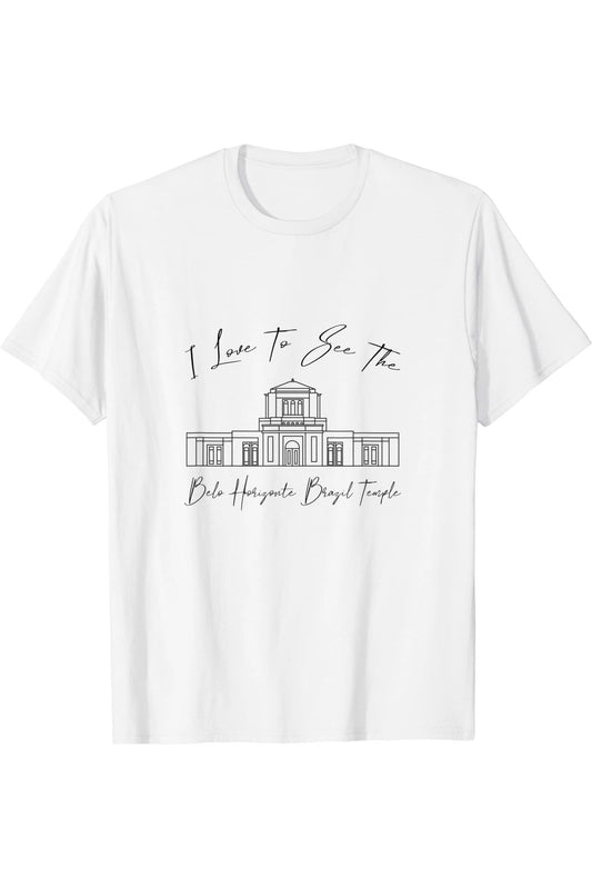 Belo Horizonte Brazil Temple T-Shirt - Calligraphy Style (English) US