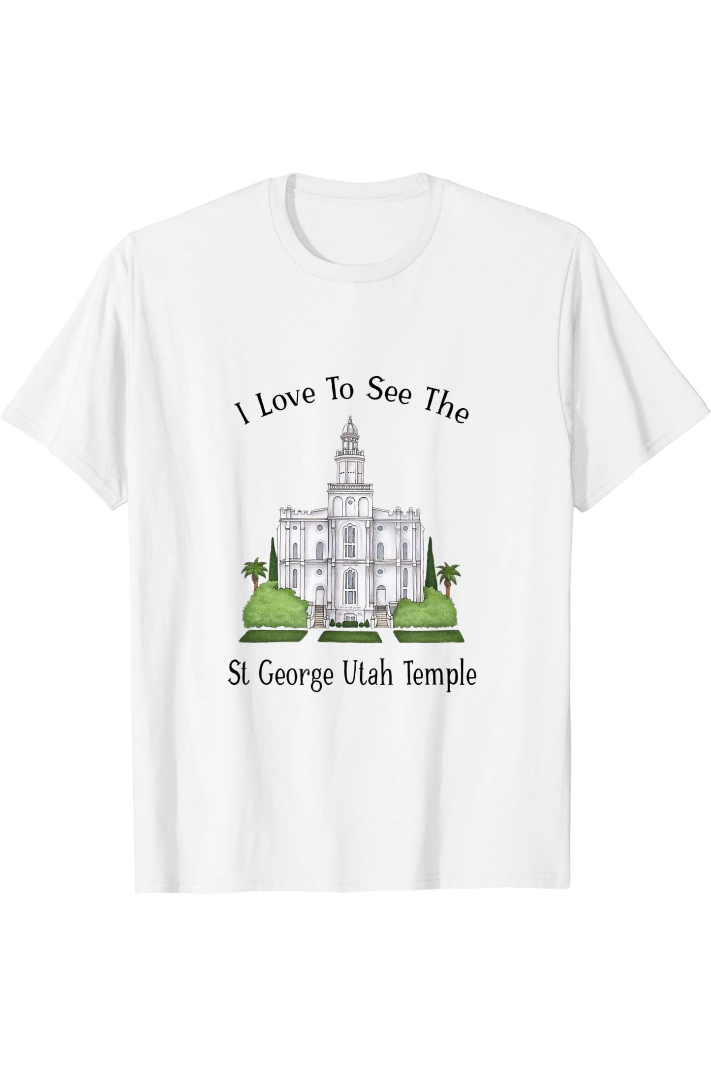 St George Utah Temple T-Shirt - Happy Style (English) US