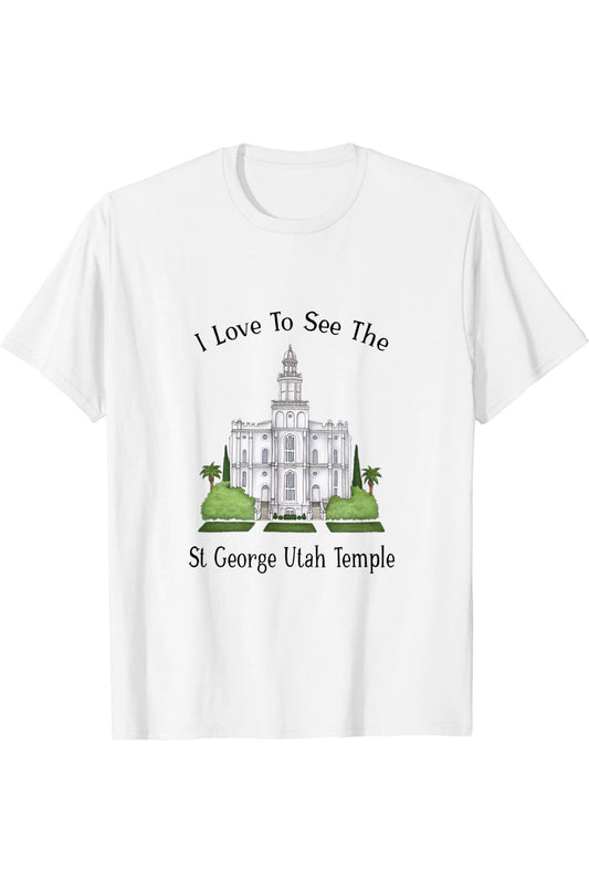 St George Utah Temple T-Shirt - Happy Style (English) US
