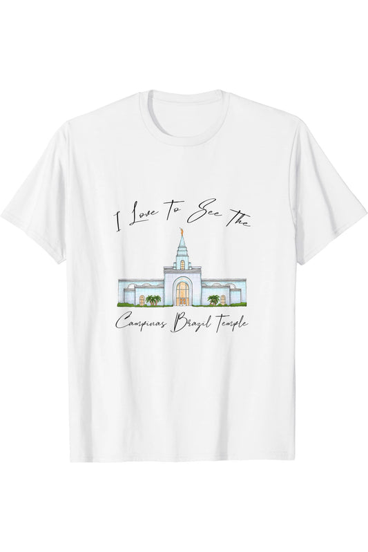Campinas Brasile Tempio, mi piace vedere il mio tempio, calligrafia T-Shirt
