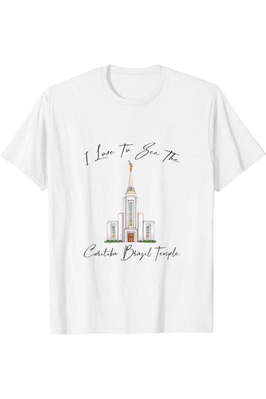 Curitiba Brazil Temple, I love to see my temple, calligraphy T-Shirt