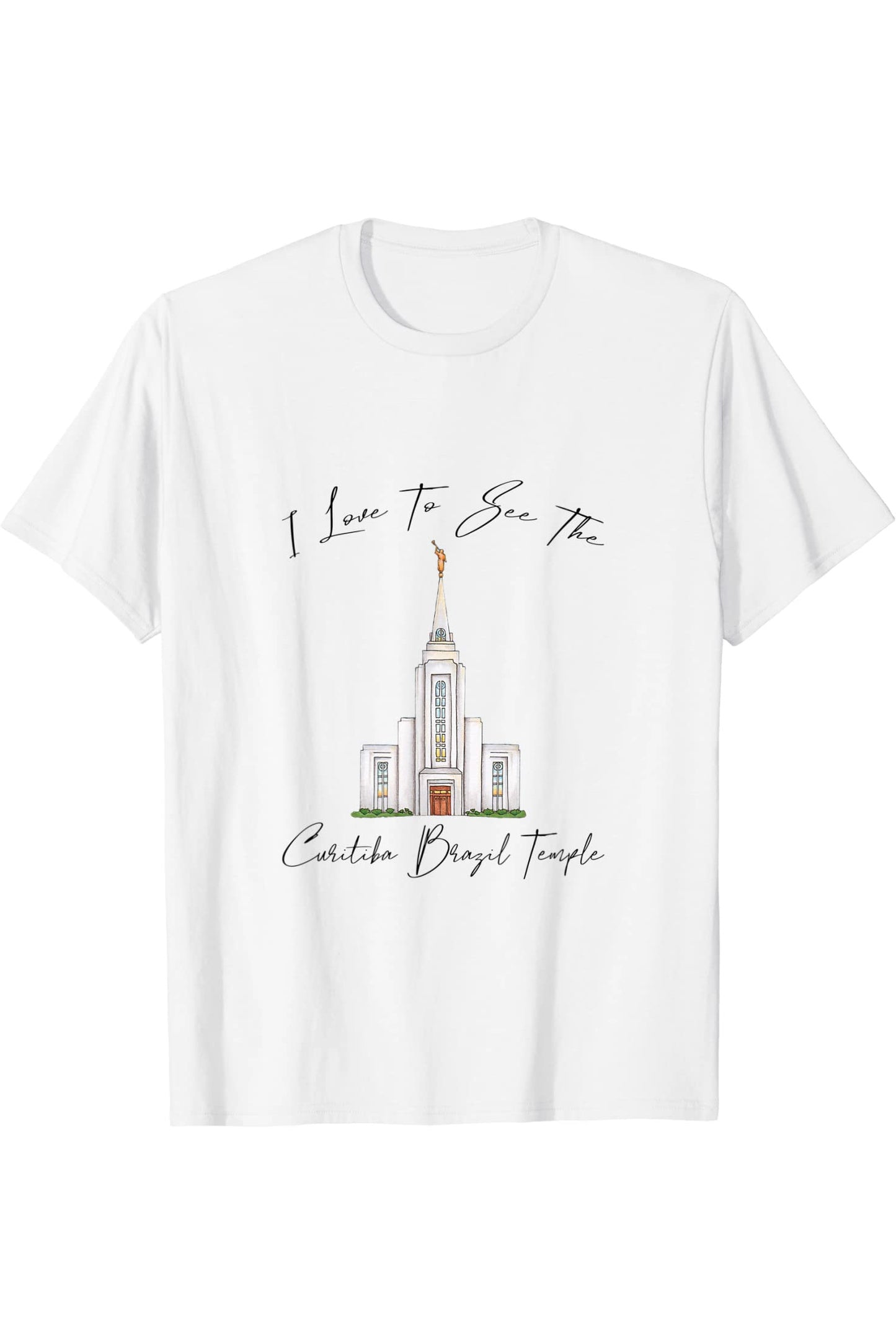 Curitiba Brasil Templo, me encanta ver mi templo, caligrafía T-Shirt