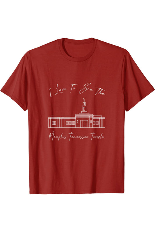 Memphis Tennessee Temple T-Shirt - Calligraphy Style (English) US