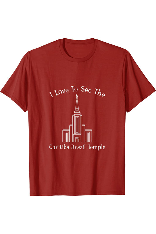 Curitiba Brazil Temple T-Shirt - Happy Style (English) US
