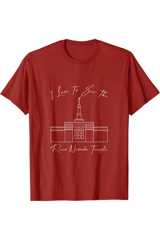 Reno Nevada Temple T-Shirt - Calligraphy Style (English) US