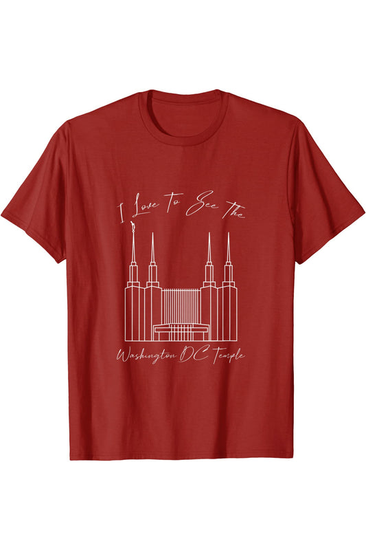 Washington DC Temple T-Shirt - Calligraphy Style (English) US