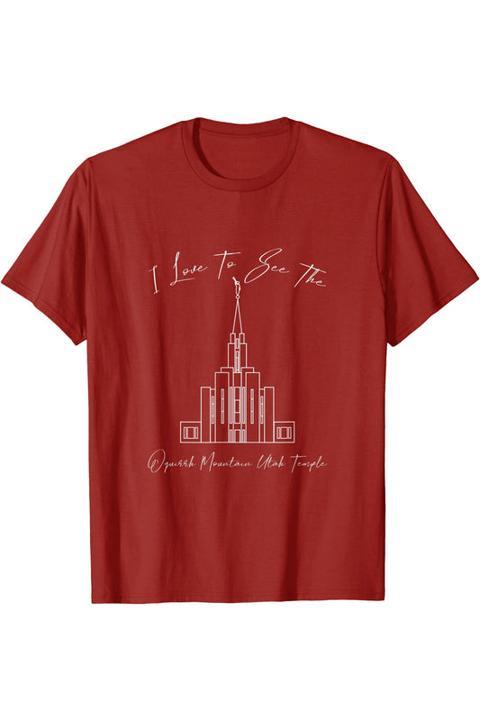 Oquirrh Mountain Utah Temple T-Shirt - Calligraphy Style (English) US